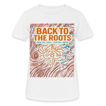 Back to the roots, analog seele digital - Frauen T-Shirt atmungsaktiv - Weiß - Vorne - AI Model Female 172 dark (172cm)