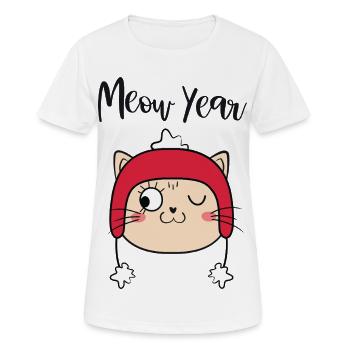 MEOW YEAR - Women's Breathable T-Shirt - white - Front - AI Model Female 172 dark (172cm)