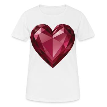 RUBIN HEART – Frieden und Liebe - Frauen T-Shirt atmungsaktiv - Weiß - Vorne - AI Model Female 172 dark (172cm)