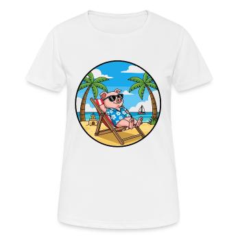 Cool Pig Beach Vacation Summer Vibes - Frauen T-Shirt atmungsaktiv - Weiß - Vorne - AI Model Female 172 dark (172cm)