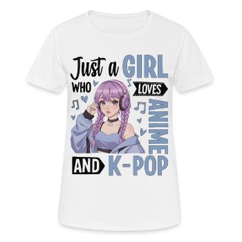 Just A Girl Who Loves Anime And K-Pop - Women's Breathable T-Shirt - white - Front - AI Model Female 172 dark (172cm)