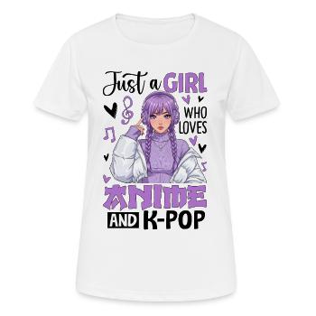 Just A Girl Who Loves Anime And K-Pop - Women's Breathable T-Shirt - white - Front - AI Model Female 172 dark (172cm)