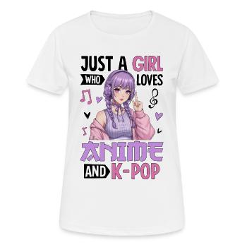 Just A Girl Who Loves Anime And K-Pop - Women's Breathable T-Shirt - white - Front - AI Model Female 172 dark (172cm)