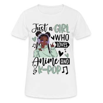 Just A Girl Who Love L’Anime And K-Pop - T-shirt respirant Femme - blanc - Devant - AI Model Female 172 dark (172cm)