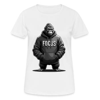 Concentration Gorille Effort Motivation - T-shirt respirant Femme - blanc - Devant - AI Model Female 172 dark (172cm)