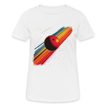 90er Bowlingkugel - Frauen T-Shirt atmungsaktiv - Weiß - Vorne - AI Model Female 172 dark (172cm)