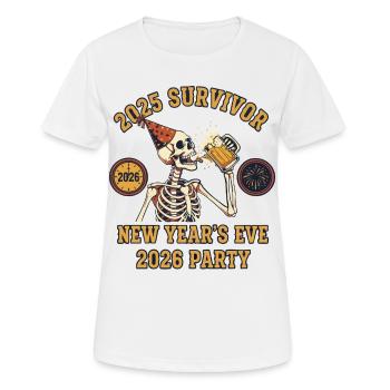 2025 Survivor New Year's Eve 2026 Party - Women's Breathable T-Shirt - white - Front - AI Model Female 172 dark (172cm)