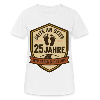 25 ans d’amour, cadeau du couple d’argent - T-shirt respirant Femme - blanc - Devant - AI Model Female 172 dark (172cm)