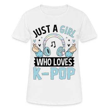 Une fille qui adore la K-Pop - T-shirt respirant Femme - blanc - Devant - AI Model Female 172 dark (172cm)