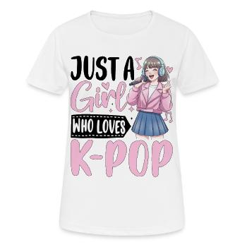 Une fille qui adore la K-Pop - T-shirt respirant Femme - blanc - Devant - AI Model Female 172 dark (172cm)