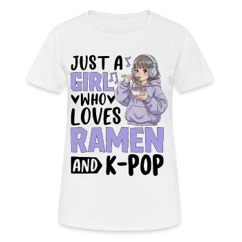 Just A Girl Who Loves Ramen And K-Pop - Women's Breathable T-Shirt - white - Front - AI Model Female 172 dark (172cm)