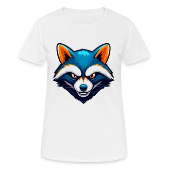 Fierce Raccoon Esports Maskottchen-Logo - Frauen T-Shirt atmungsaktiv - Weiß - Vorne - AI Model Female 172 dark (172cm)