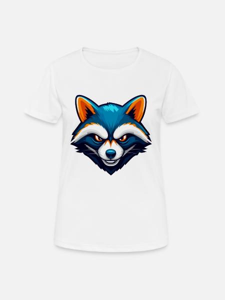 Fierce Raccoon Esports Mascot Logo - Women's Breathable T-Shirt - white
