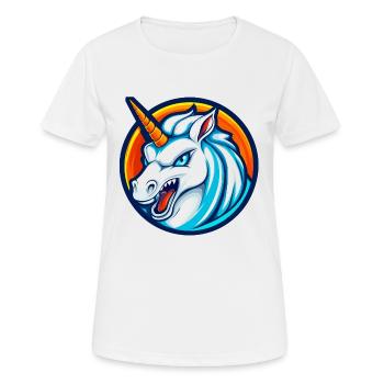 Savage Unicorn Esports Mascot Logo - Women's Breathable T-Shirt - white - Front - AI Model Female 172 dark (172cm)