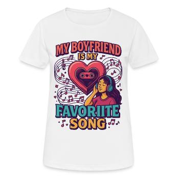 Valentinstag boyfriend liebeslied, musik romantik - Frauen T-Shirt atmungsaktiv - Weiß - Vorne - AI Model Female 172 dark (172cm)