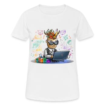 Designer infernal sur ordinateur portable - T-shirt respirant Femme - blanc - Devant - AI Model Female 172 dark (172cm)