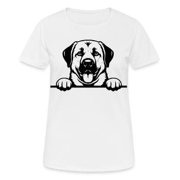 Kangal Namensschild schwarz - Frauen T-Shirt atmungsaktiv - Weiß - Vorne - AI Model Female 172 dark (172cm)
