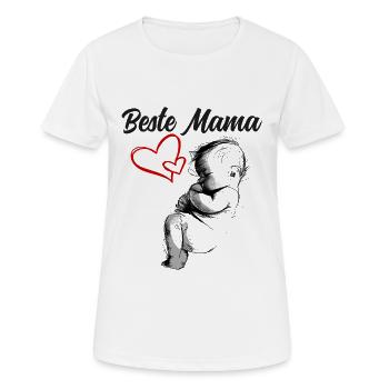 Beste Mama - Frauen T-Shirt atmungsaktiv - Weiß - Vorne - AI Model Female 172 dark (172cm)