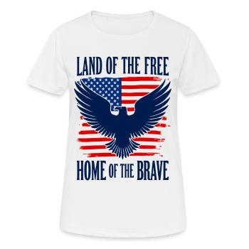 Land of the Free Home of the Brave USA Adler - Women's Breathable T-Shirt - white - Front - AI Model Female 172 dark (172cm)