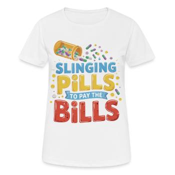 Des pilules contre les factures - T-shirt respirant Femme - blanc - Devant - AI Model Female 172 dark (172cm)