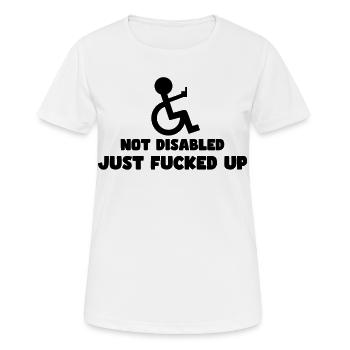 Nicht deaktiviert, einfach völlig verwirrt! # - Frauen T-Shirt atmungsaktiv - Weiß - Vorne - AI Model Female 172 dark (172cm)