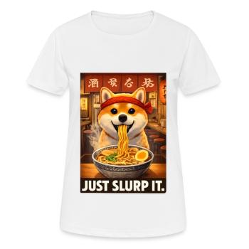 Ramen Shiba Inu Nudelsuppe - Frauen T-Shirt atmungsaktiv - Weiß - Vorne - AI Model Female 172 dark (172cm)