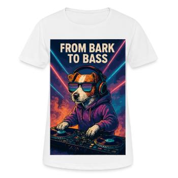 Jack Russell Terrier DJ Platines Bass Techno - T-shirt respirant Femme - blanc - Devant - AI Model Female 172 dark (172cm)