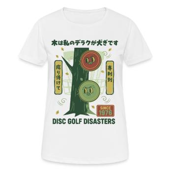 Désastres du disc golf depuis 1976 Joueur de disc golf drôle - T-shirt respirant Femme - blanc - Devant - AI Model Female 172 dark (172cm)