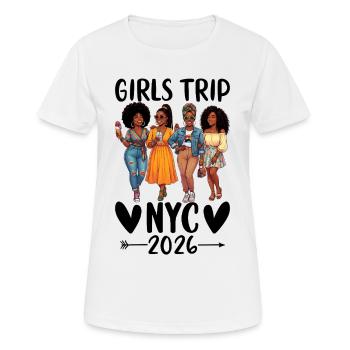 NYC Girls Trip 2026 - Frauen T-Shirt atmungsaktiv - Weiß - Vorne - AI Model Female 172 dark (172cm)