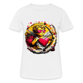 Cupid Graffiti Herzbogen - Frauen T-Shirt atmungsaktiv - Weiß - Vorne - AI Model Female 172 dark (172cm)