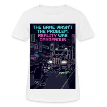 Réalité du joueur - T-shirt respirant Femme - blanc - Devant - AI Model Female 172 dark (172cm)