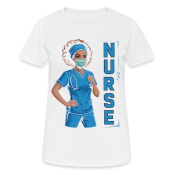 Blaue Pflegerin Power - Frauen T-Shirt atmungsaktiv - Weiß - Vorne - AI Model Female 172 dark (172cm)