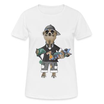 Savannen_Skater_Erdmaennchen - Women's Breathable T-Shirt - white - Front - AI Model Female 172 dark (172cm)