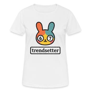 Bunny 67: Trendsetter - Frauen T-Shirt atmungsaktiv - Weiß - Vorne - AI Model Female 172 dark (172cm)