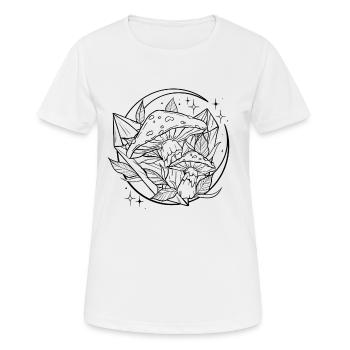 Champignon Sorcière avec Cristal Magique - T-shirt respirant Femme - blanc - Devant - AI Model Female 172 dark (172cm)