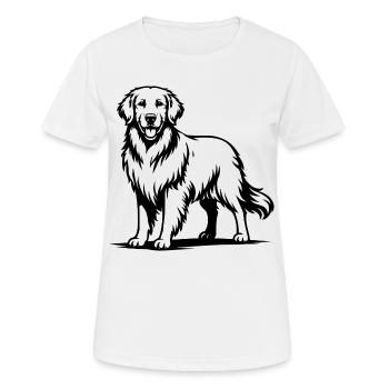 Golden Retriever mit stolzer Pose - Frauen T-Shirt atmungsaktiv - Weiß - Vorne - AI Model Female 172 dark (172cm)
