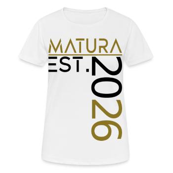 Maturité 2026 - T-shirt respirant Femme - blanc - Devant - AI Model Female 172 dark (172cm)