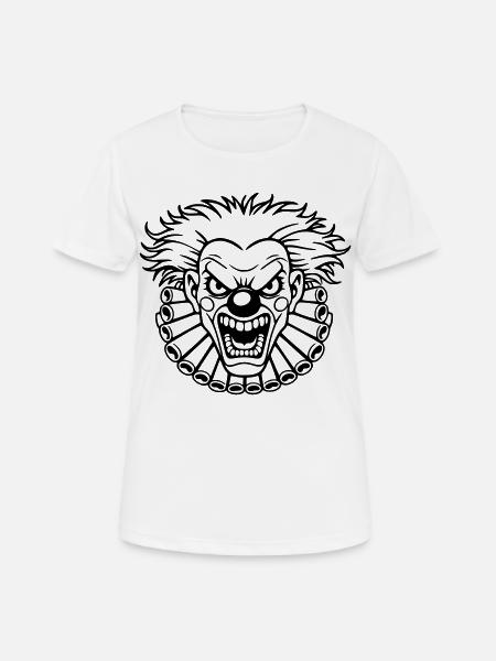 clown méchant - T-shirt respirant Femme - blanc