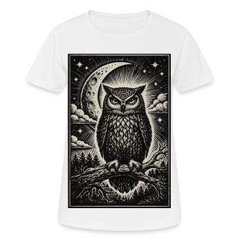 hibou mystique - T-shirt respirant Femme - blanc - Devant - AI Model Female 172 dark (172cm)
