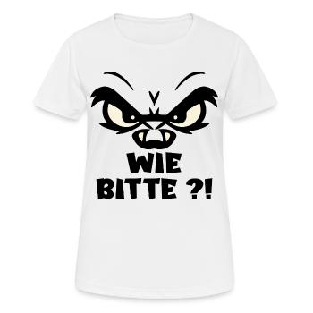 Wie Bitte Ausdruck - Frauen T-Shirt atmungsaktiv - Weiß - Vorne - AI Model Female 172 dark (172cm)