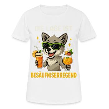 Dire l’ivresse, chien de fête - T-shirt respirant Femme - blanc - Devant - AI Model Female 172 dark (172cm)