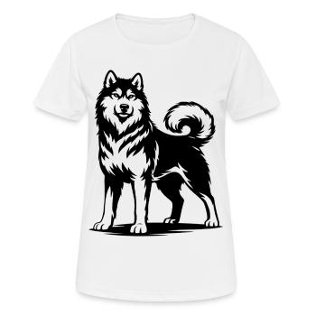 Malamute d’Alaska dans une pose fière - T-shirt respirant Femme - blanc - Devant - AI Model Female 172 dark (172cm)