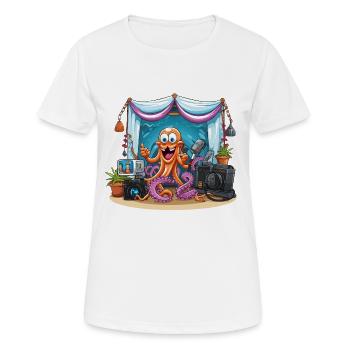 Octopus influencer on stage - Women's Breathable T-Shirt - white - Front - AI Model Female 172 dark (172cm)