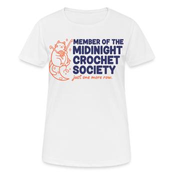 Mitglied der Midnight Crochet Society Nur noch einer - Frauen T-Shirt atmungsaktiv - Weiß - Vorne - AI Model Female 172 dark (172cm)