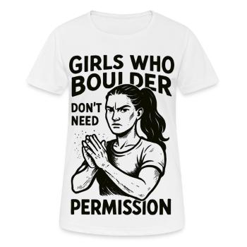 Bouldering strong women - bouldering without permission - Women's Breathable T-Shirt - white - Front - AI Model Female 172 dark (172cm)
