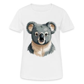 Sanfter Koala Portrait - Frauen T-Shirt atmungsaktiv - Weiß - Vorne - AI Model Female 172 dark (172cm)