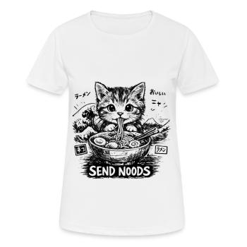Send Noods Ramen Katze Kanagawa - Frauen T-Shirt atmungsaktiv - Weiß - Vorne - AI Model Female 172 dark (172cm)