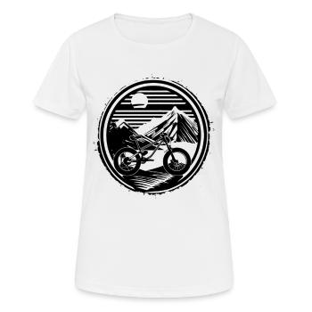 Mountainbiken - Frauen T-Shirt atmungsaktiv - Weiß - Vorne - AI Model Female 172 dark (172cm)