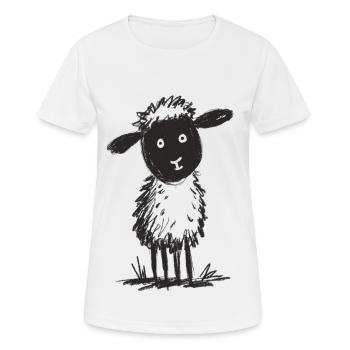 Mouton Doodle Doodle duveteux - T-shirt respirant Femme - blanc - Devant - AI Model Female 172 dark (172cm)