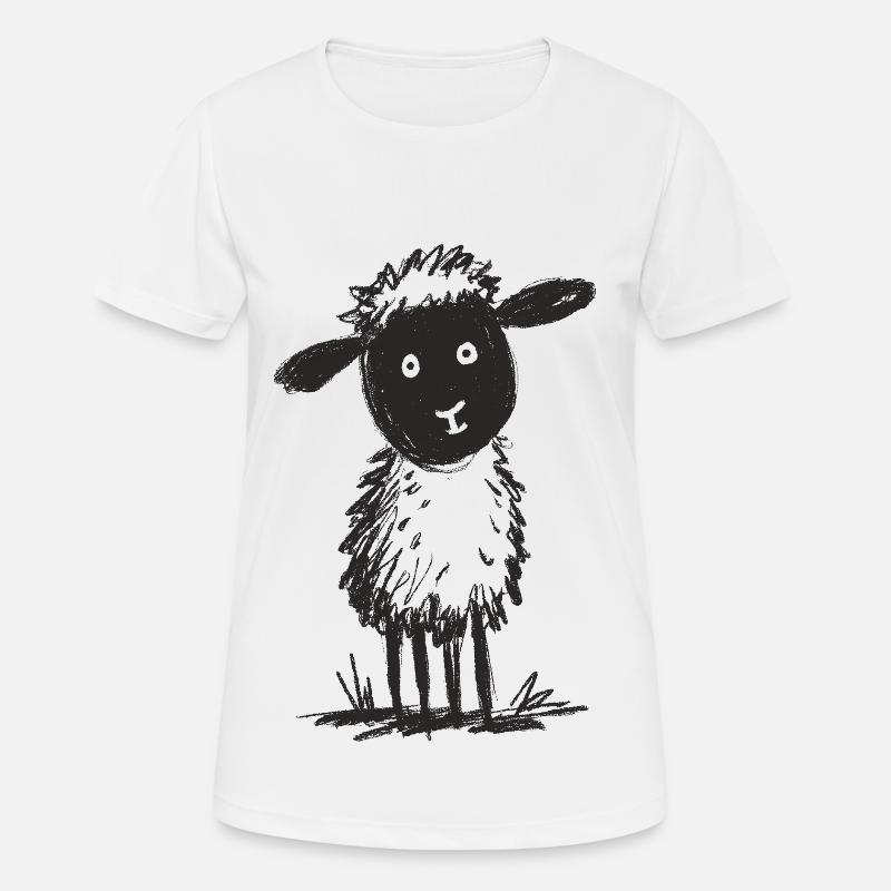 Fluffy Doodle Sheep - Women's Breathable T-Shirt - white